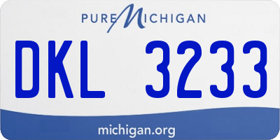 MI license plate DKL3233