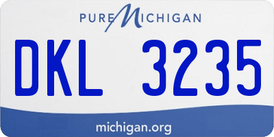 MI license plate DKL3235