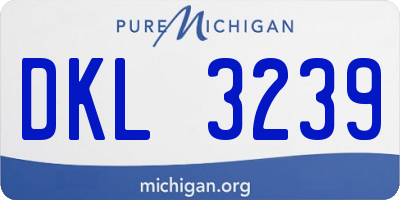 MI license plate DKL3239