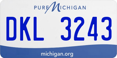 MI license plate DKL3243