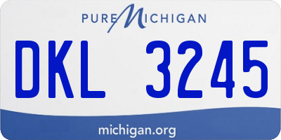 MI license plate DKL3245