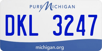 MI license plate DKL3247