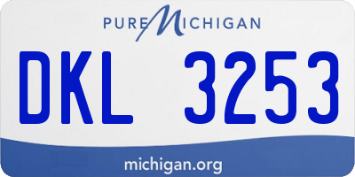 MI license plate DKL3253