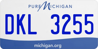MI license plate DKL3255