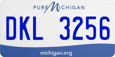 MI license plate DKL3256