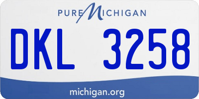 MI license plate DKL3258