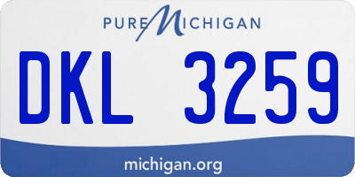 MI license plate DKL3259