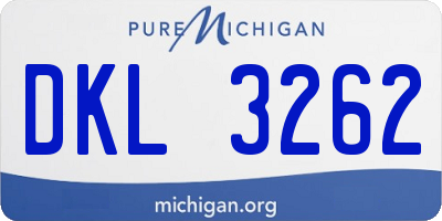 MI license plate DKL3262