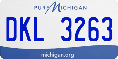 MI license plate DKL3263