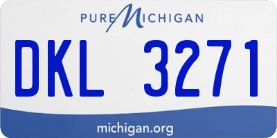 MI license plate DKL3271