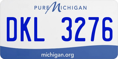 MI license plate DKL3276