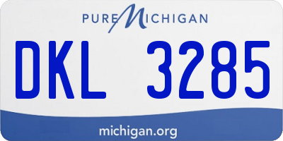 MI license plate DKL3285