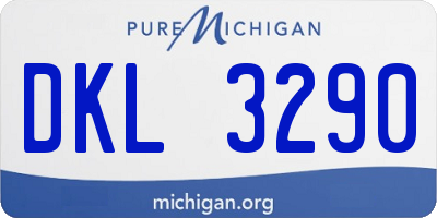 MI license plate DKL3290