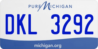 MI license plate DKL3292