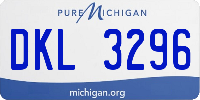 MI license plate DKL3296