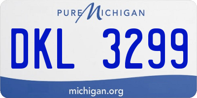MI license plate DKL3299