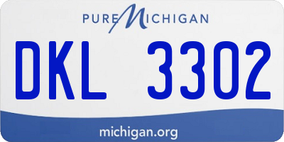 MI license plate DKL3302