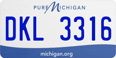 MI license plate DKL3316