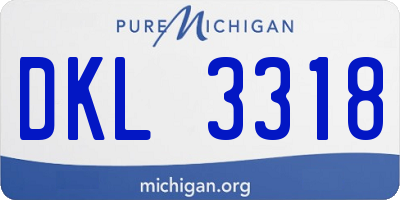 MI license plate DKL3318