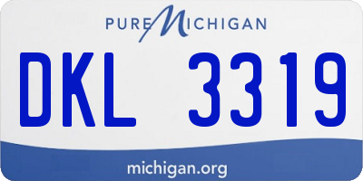 MI license plate DKL3319