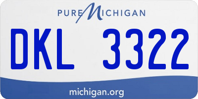 MI license plate DKL3322