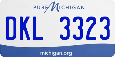 MI license plate DKL3323