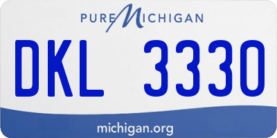 MI license plate DKL3330