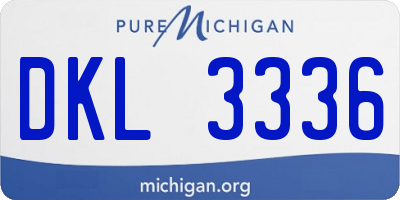 MI license plate DKL3336