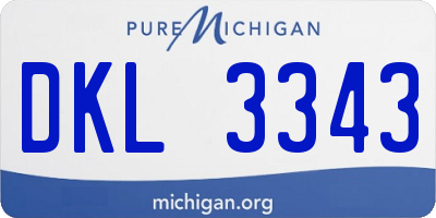 MI license plate DKL3343