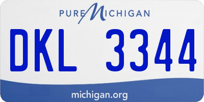 MI license plate DKL3344