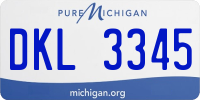 MI license plate DKL3345
