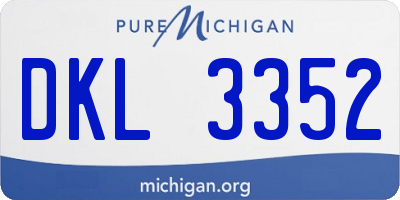 MI license plate DKL3352
