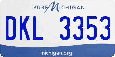 MI license plate DKL3353