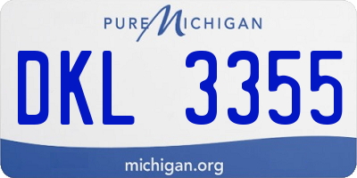MI license plate DKL3355