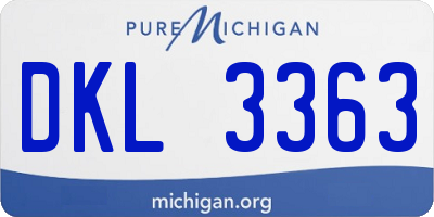 MI license plate DKL3363