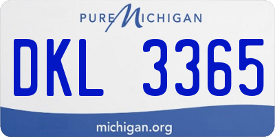MI license plate DKL3365