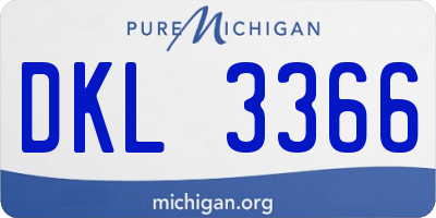 MI license plate DKL3366