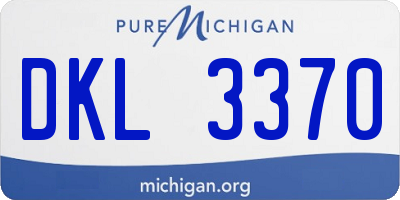 MI license plate DKL3370