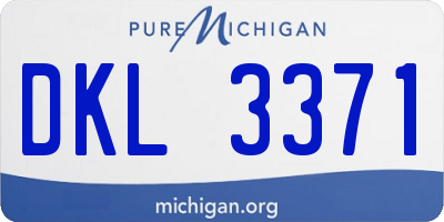 MI license plate DKL3371