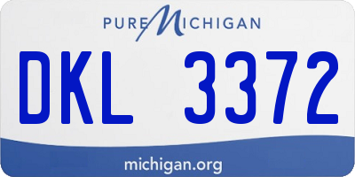 MI license plate DKL3372