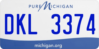 MI license plate DKL3374