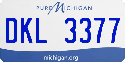 MI license plate DKL3377