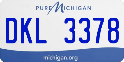 MI license plate DKL3378