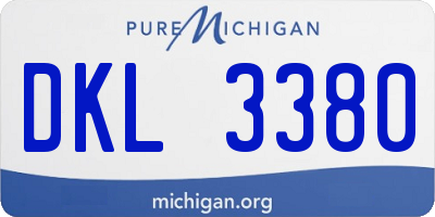 MI license plate DKL3380