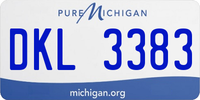 MI license plate DKL3383