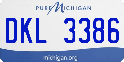MI license plate DKL3386