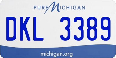 MI license plate DKL3389