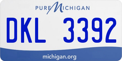 MI license plate DKL3392