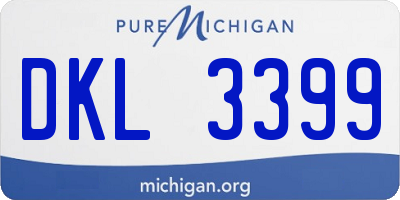 MI license plate DKL3399