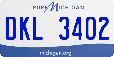 MI license plate DKL3402